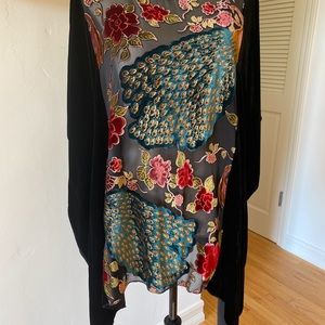 Black Velvet Cut Out With Peacock